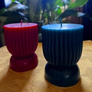 NWOT, Better Homes & Gardens Unscented Ribbed Pillar Candle, 3x4 Inches